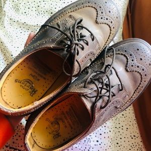 Used vintage Dr. Martens 3989/59 England Wingtip Dark Brown Leather Sz 4M 6W